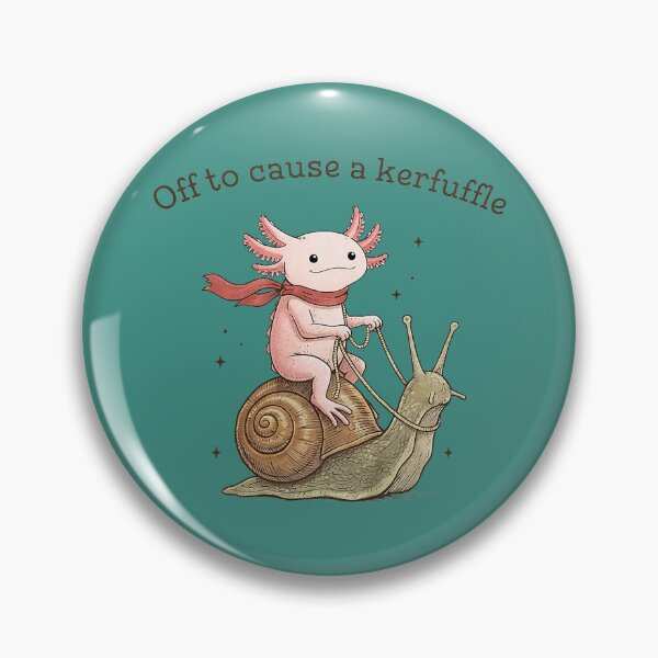 Item preview, Funny Axolotl Riding Snail Off to Cause Kerfuffle Meme designed and sold by ArleneRowe.