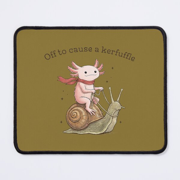 Item preview, Funny Axolotl Riding Snail Off to Cause Kerfuffle Meme designed and sold by ArleneRowe.