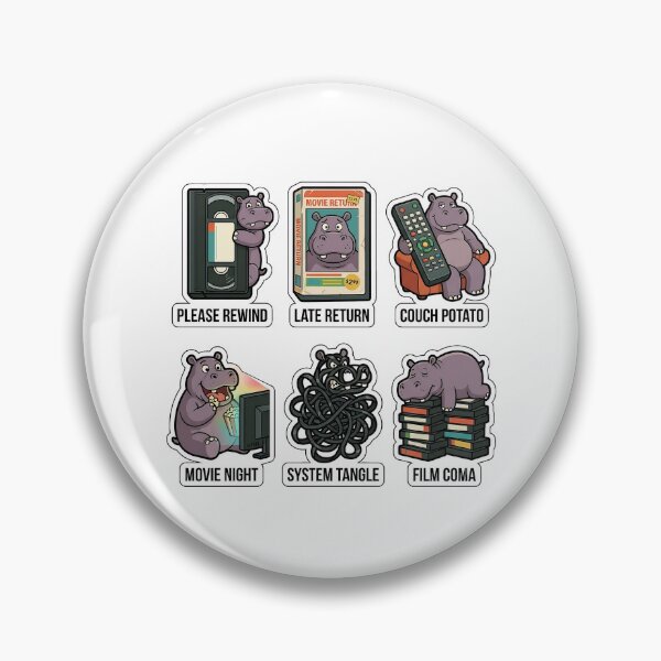 Item preview, Retro Hippo VHS Tape Sticker Pack - Vintage 90s Video Movie Puns designed and sold by SimpleP.