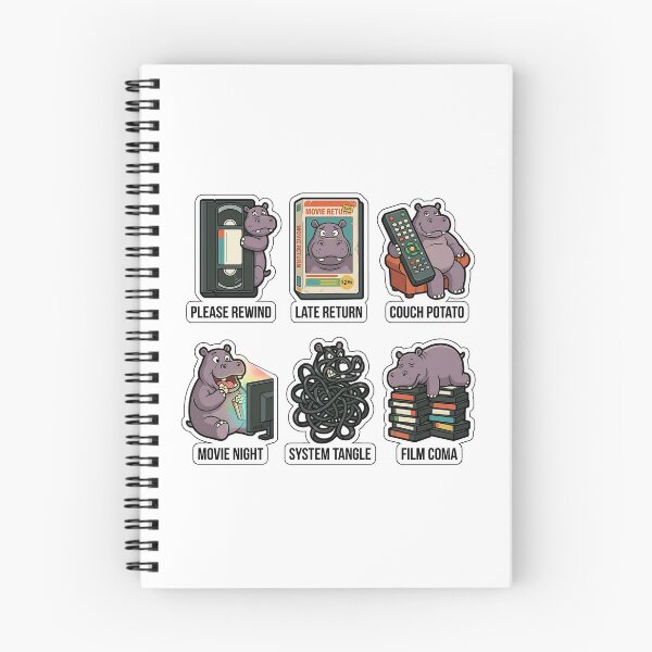 Item preview, Retro Hippo VHS Tape Sticker Pack - Vintage 90s Video Movie Puns designed and sold by SimpleP.