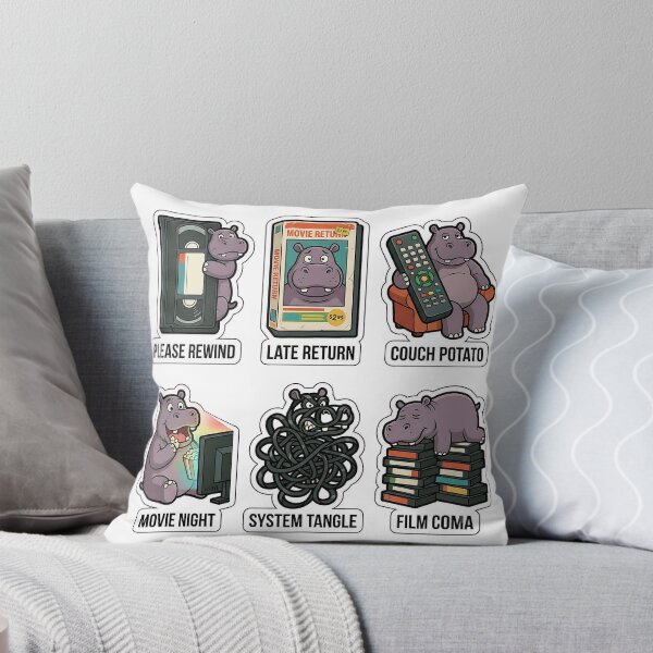 Item preview, Retro Hippo VHS Tape Sticker Pack - Vintage 90s Video Movie Puns designed and sold by SimpleP.