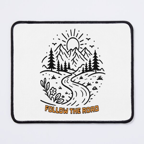 Item preview, Follow the Road Mountain Adventure Hiking Design designed and sold by JMDG Studio.