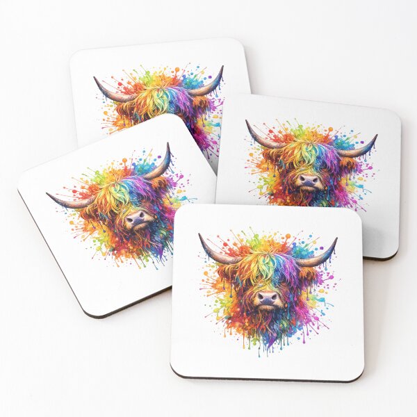 Item preview, Paint Splash Highland Cow designed and sold by PeterPunkt.
