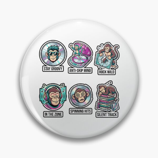 Item preview, Vintage Monkey Compact Disc Sticker Pack - Retro 90s Audio Pop Puns designed and sold by SimpleP.