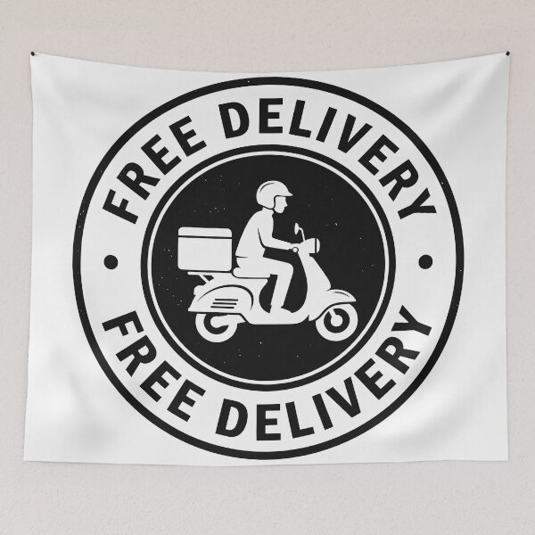 Item preview, Free Delivery Scooter Badge Vintage Courier Emblem designed and sold by Teefusionx.
