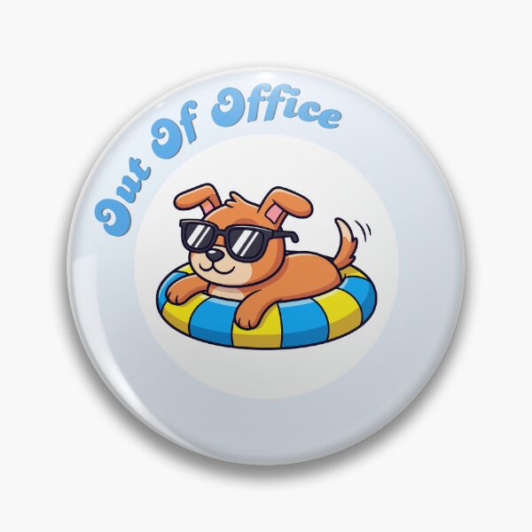Item preview, Out of office sticker, dog relaxing out of office, summer out of office designed and sold by Retr0Skye.