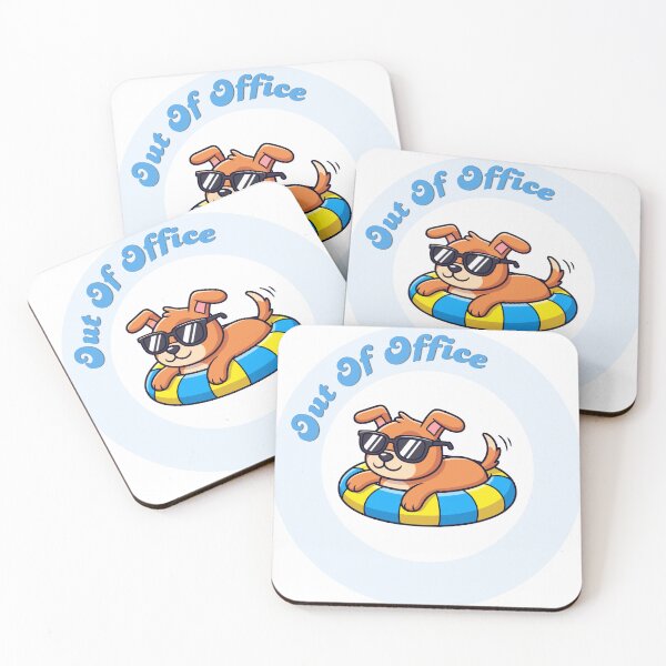 Item preview, Out of office sticker, dog relaxing out of office, summer out of office designed and sold by Retr0Skye.