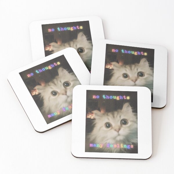 Item preview, Funny cat "no thoughts many feelings" designed and sold by Happy little designs.