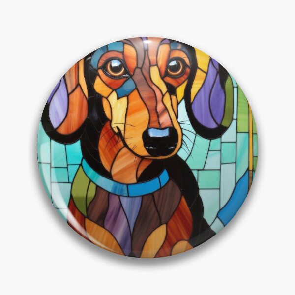 Item preview, Dachshund Stained Glass Style Dog Design designed and sold by pinkal.