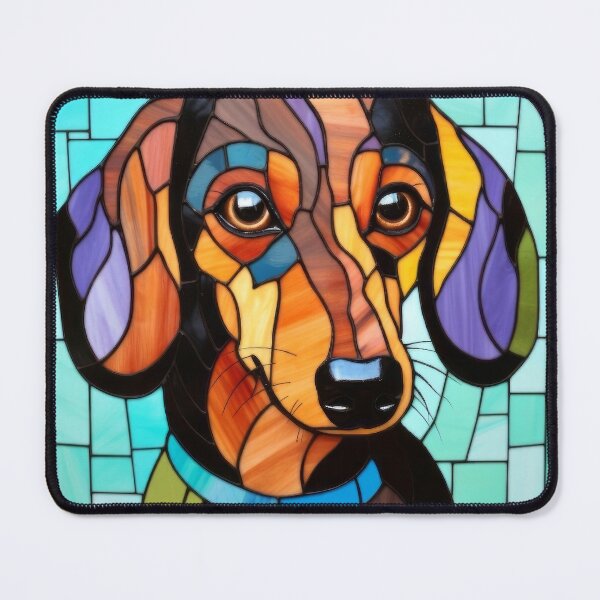 Item preview, Dachshund Stained Glass Style Dog Design designed and sold by pinkal.