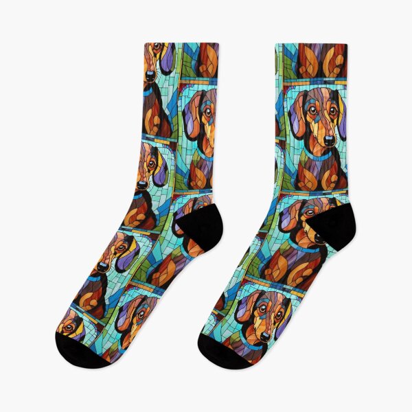 Item preview, Dachshund Stained Glass Style Dog Design designed and sold by pinkal.