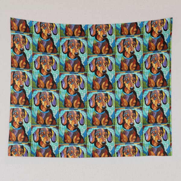 Item preview, Dachshund Stained Glass Style Dog Design designed and sold by pinkal.