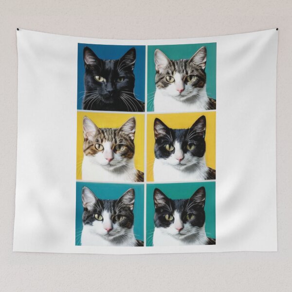 Item preview, Art - Pop Art Cat Portraits, Colorful 1960s Style designed and sold by World-Pets.