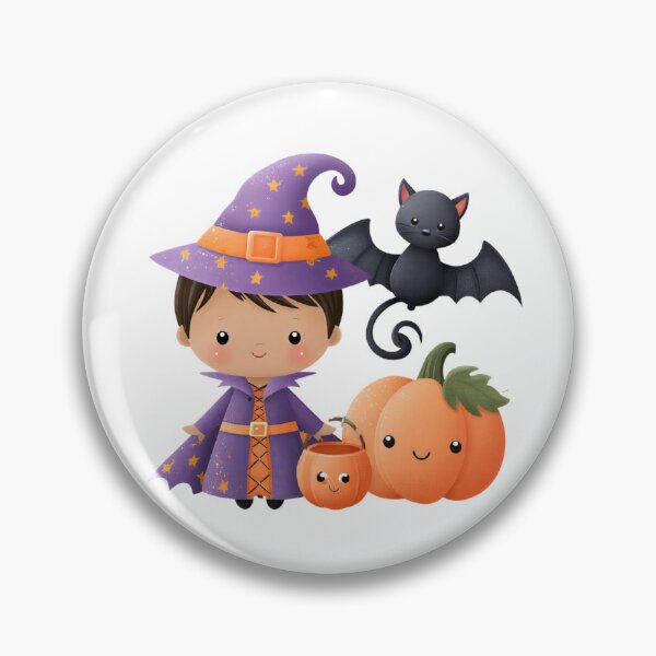 Item preview, Cute Halloween Witch Girl Sticker | Kawaii Pumpkin, Bat & Trick or Treat Illustration designed and sold by MillyMae-Design.