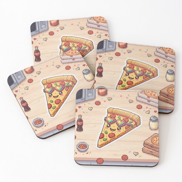 Item preview, Rebanada de Pizza Kawaii Pixel Art Arcoíris designed and sold by Purpleclomb.