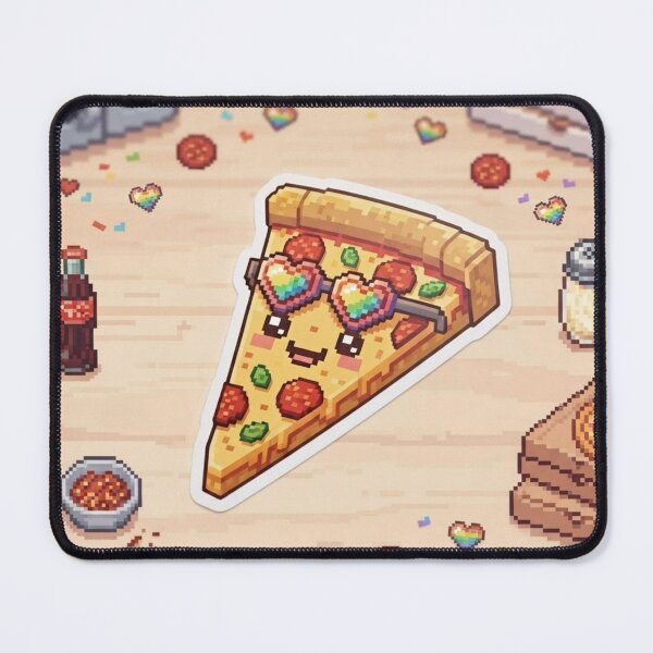 Item preview, Kawaii Pixel Art Rainbow Pizza Slice designed and sold by Purpleclomb.