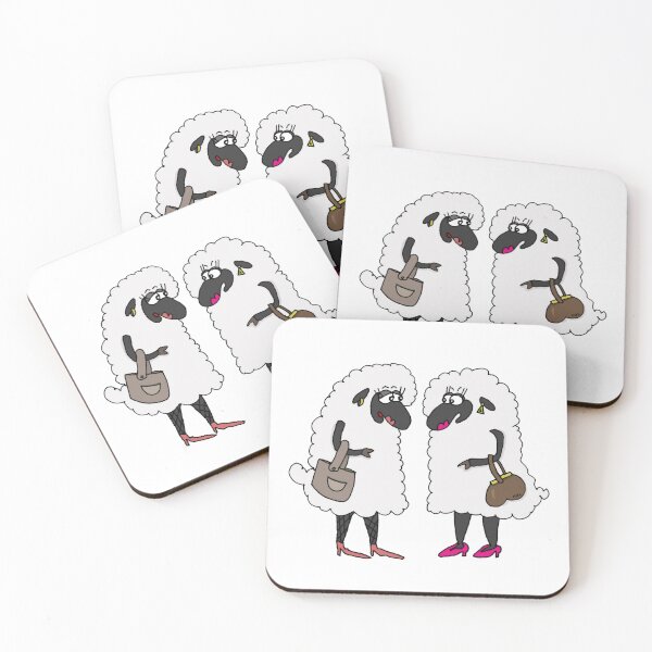 Item preview,  Funny Fashion Ewes Sticker | Cute Gossip Girls Sheep Besties Cartoon designed and sold by MyxaART.