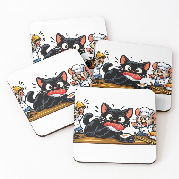 Item preview, Black Cat Sushi Chef Chaos designed and sold by NorthPeak Studio.