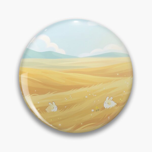 Item preview, Cute Bunnies in Golden Wheat Field Landscape designed and sold by Neural Dream.