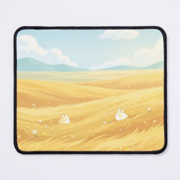 Item preview, Cute Bunnies in Golden Wheat Field Landscape designed and sold by Neural Dream.