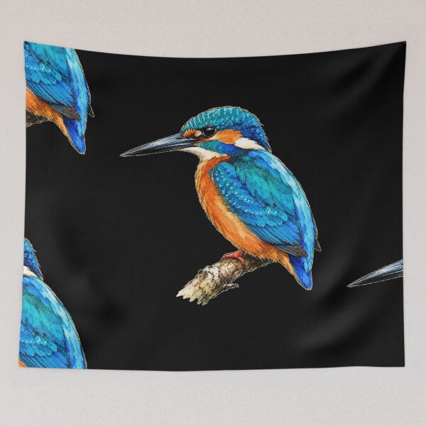 Item preview, Minimal Kingfisher Watercolor | Hand Drawn Bird Illustration designed and sold by ColorSplash123.