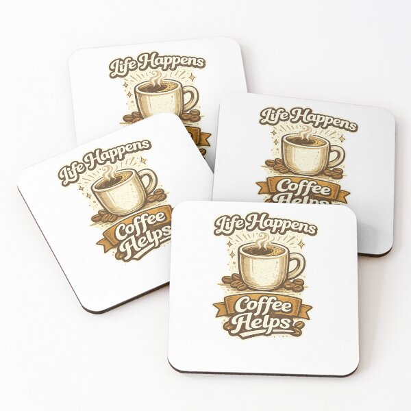 Item preview, Life Happens Coffee Helps | Retro Coffee Lover Design designed and sold by ✨ Daily Vibe Studio ✨.