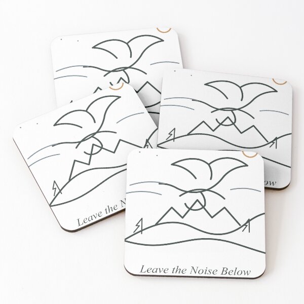 Item preview, Leave the Noise Below – Minimalist Bird and Mountain Line Art designed and sold by WORN.THOUGHTS.