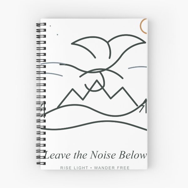Item preview, Leave the Noise Below – Minimalist Bird and Mountain Line Art designed and sold by FlamoArt.