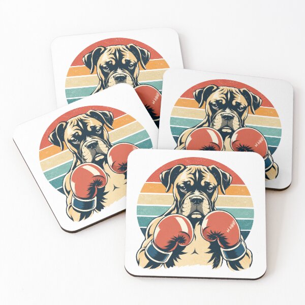 Item preview, Vintage Boxer Dog Boxing Gloves Retro Sunset designed and sold by Moizento.