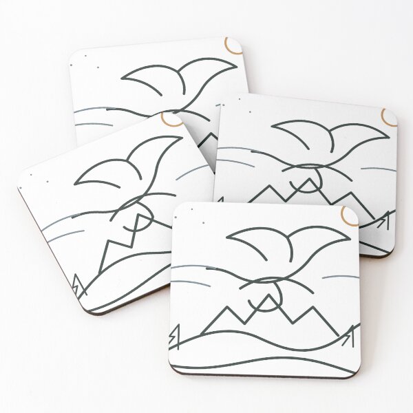Item preview, Minimalist Bird and Mountain Line Art designed and sold by WORN.THOUGHTS.