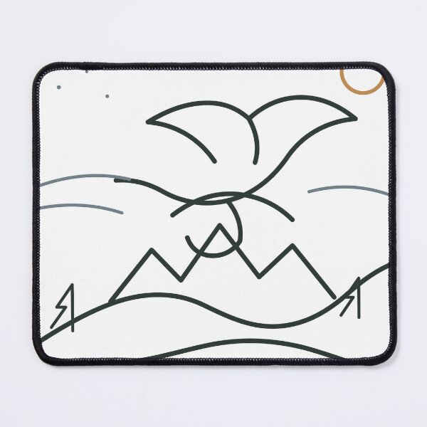 Item preview, Minimalist Bird and Mountain Line Art designed and sold by FlamoArt.