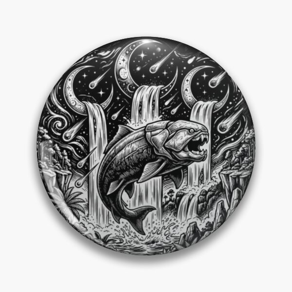 Item preview, Cosmic Waterfall Beast – Surreal Fish Art designed and sold by Dogandesighn.