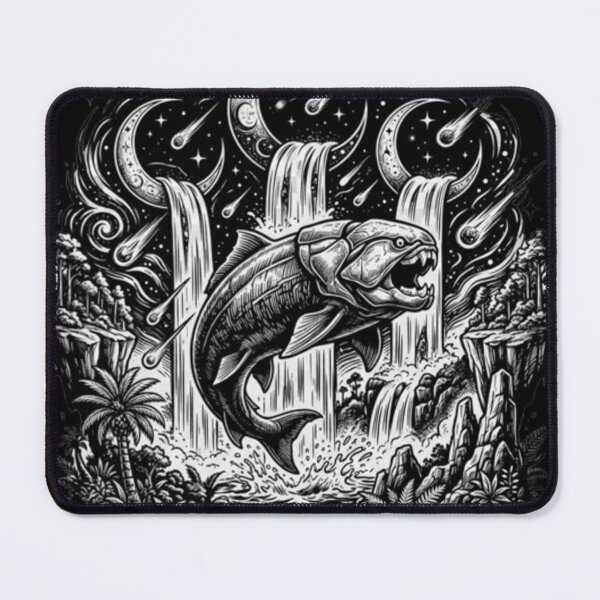 Item preview, Cosmic Waterfall Beast – Surreal Fish Art designed and sold by Dogandesighn.