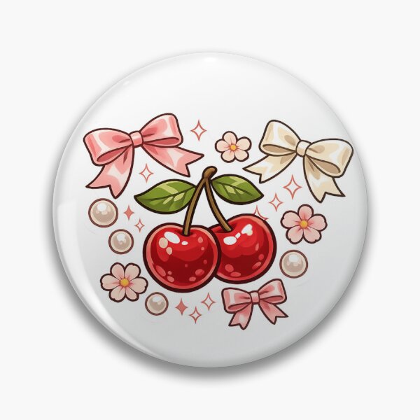Item preview, Cute Kawaii Cherry Bows Floral Aesthetic designed and sold by S.K.Singh.