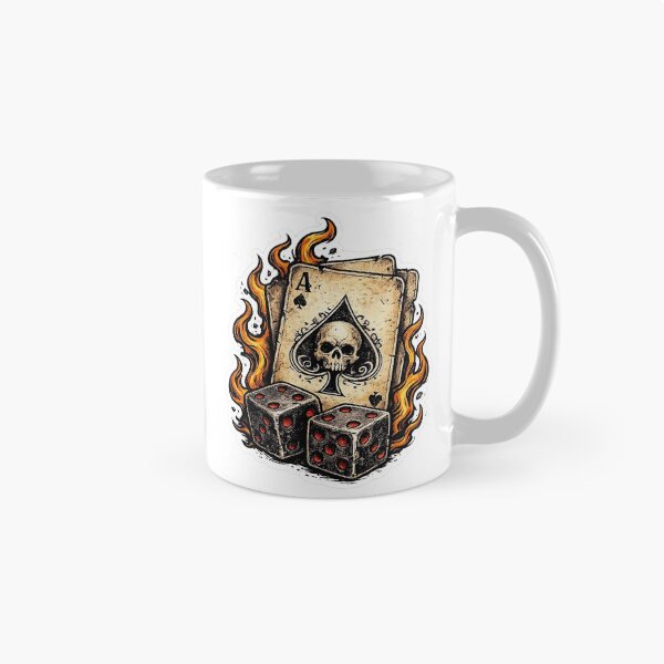 Item preview, Vintage Skull Ace Card with Flaming Dice designed and sold by Munib320.