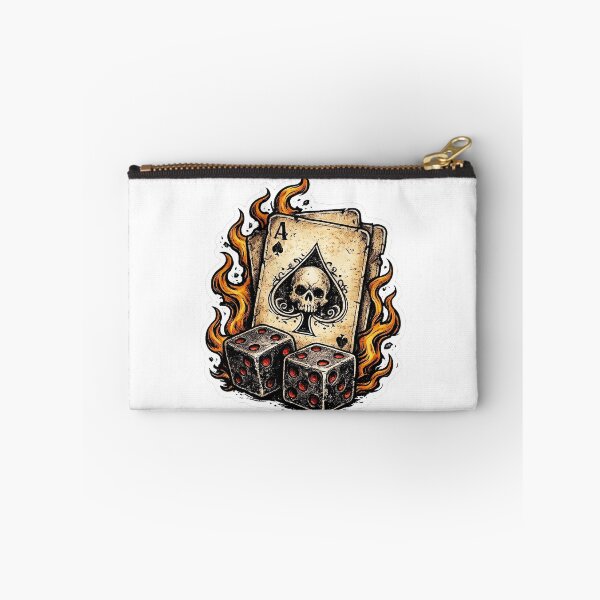 Item preview, Vintage Skull Ace Card with Flaming Dice designed and sold by Munib320.