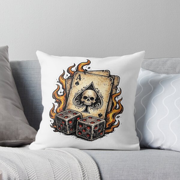 Item preview, Vintage Skull Ace Card with Flaming Dice designed and sold by Munib320.