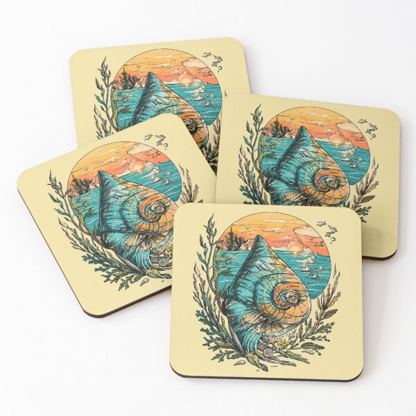 Item preview, Vintage Nautilus Seashell – Tropical Ocean Sunset Coastal Graphic designed and sold by puzzell.