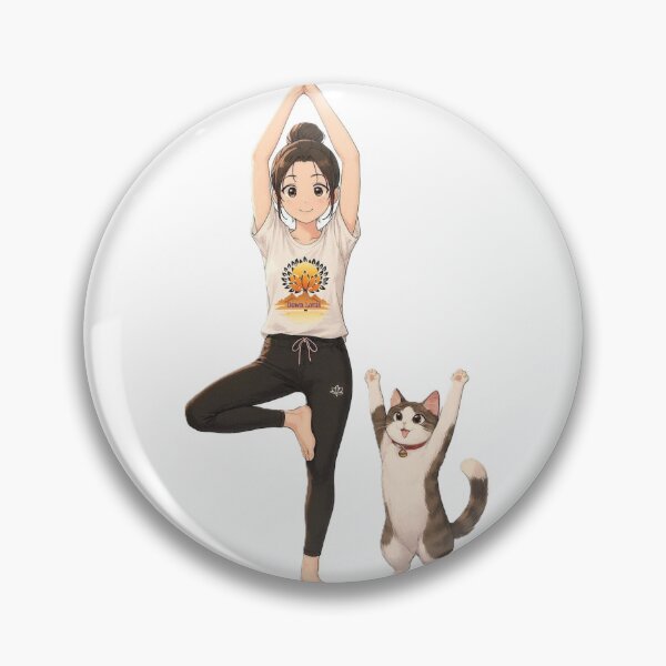 Item preview, Rooted Together – Vrikshasana & Curious Cat designed and sold by dawnlotus.