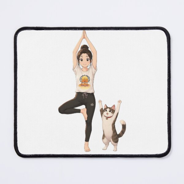 Item preview, Rooted Together – Vrikshasana & Curious Cat designed and sold by dawnlotus.