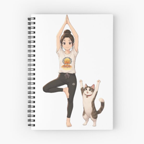 Item preview, Rooted Together – Vrikshasana & Curious Cat designed and sold by dawnlotus.