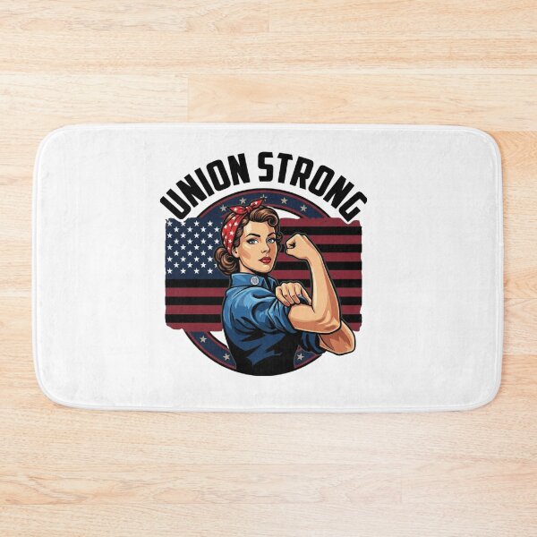 Item preview, Strong Woman Flexing Retro American Flag Art designed and sold by SiarheiYur.