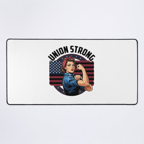 Item preview, Strong Woman Flexing Retro American Flag Art designed and sold by SiarheiYur.