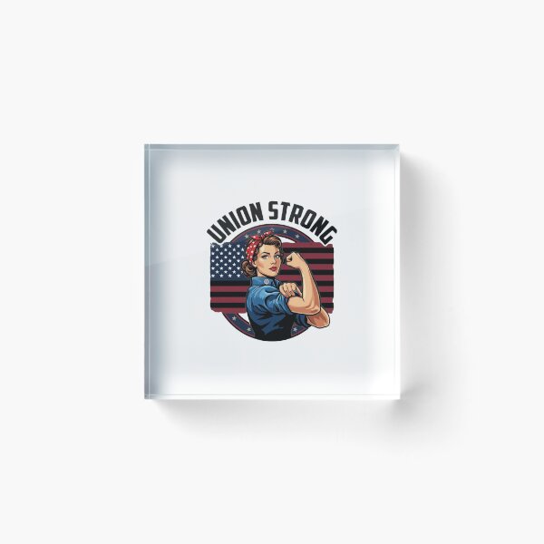 Item preview, Strong Woman Flexing Retro American Flag Art designed and sold by SiarheiYur.