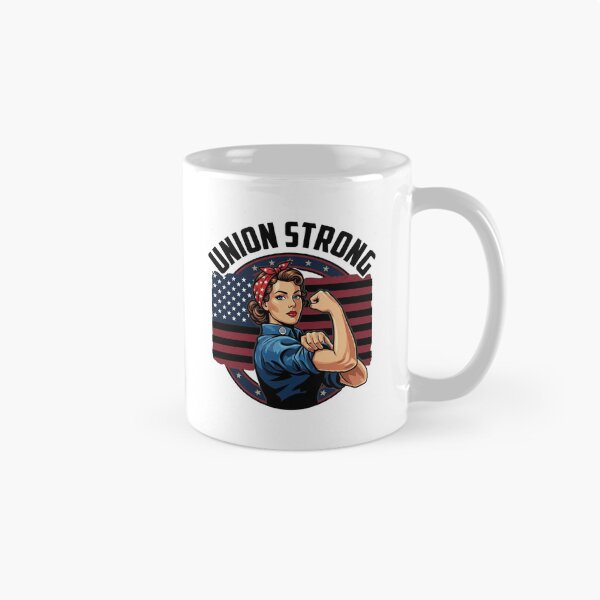 Item preview, Strong Woman Flexing Retro American Flag Art designed and sold by SiarheiYur.