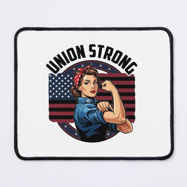 Item preview, Strong Woman Flexing Retro American Flag Art designed and sold by SiarheiYur.