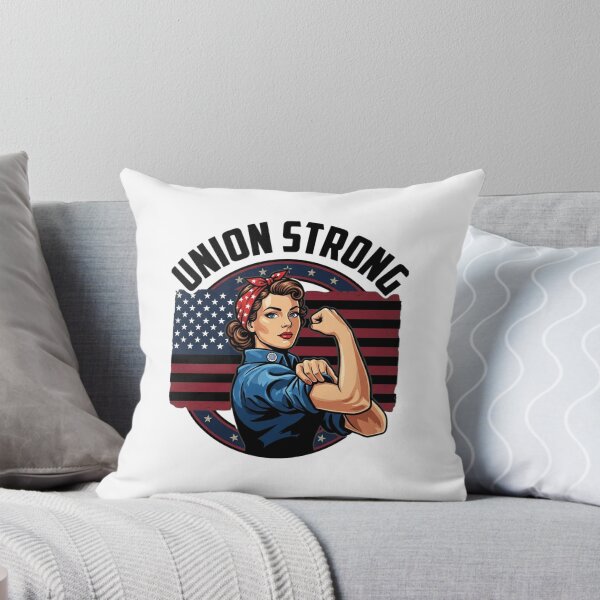 Item preview, Strong Woman Flexing Retro American Flag Art designed and sold by SiarheiYur.