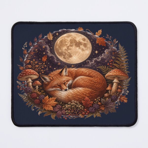 Item preview, Sleeping Fox Under the Autumn Moon designed and sold by SasmitaStudioCo.