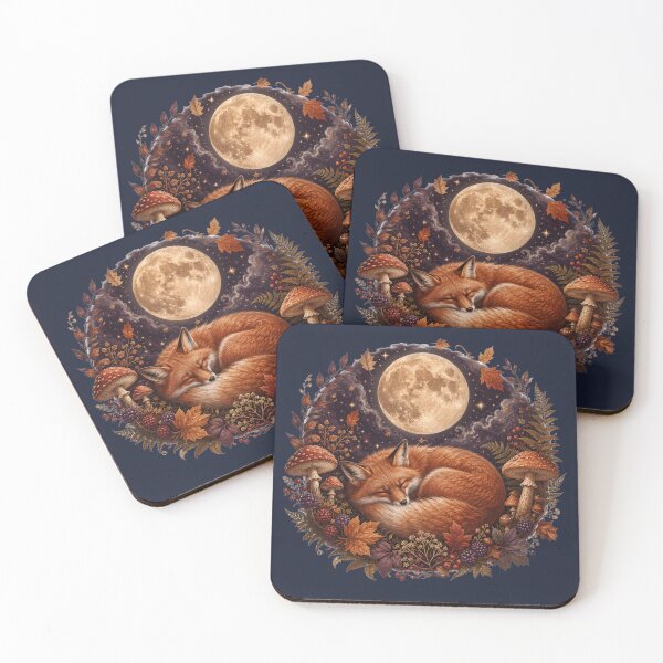 Item preview, Sleeping Fox Under the Autumn Moon designed and sold by SasmitaStudioCo.