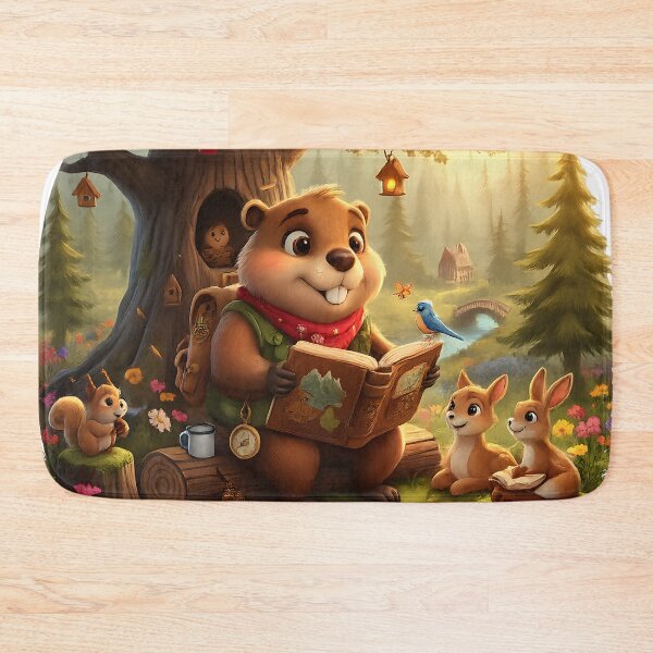 Item preview, Happy Beaver Adventures – Forest Reading Circle designed and sold by Clothes With Smiling Animals Walt Gral.